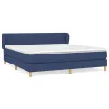 cadre de lit avec matelas Bleu 180x200 cm Tissu