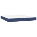 cadre de lit avec matelas Bleu 180x200 cm Tissu