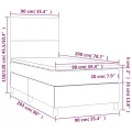 cadre de lit avec matelas Bleu 90x200 cm Tissu