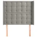 Tête de lit avec oreilles Gris clair 93x16x118/128 cm Velours