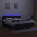 cadre de lit avec matelas LED Noir 180x200 cm Tissu