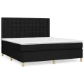 cadre de lit avec matelas Noir 180x200 cm Tissu