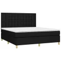 cadre de lit avec matelas Noir 180x200 cm Tissu