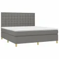 cadre de lit et matelas et LED Gris foncé 180x200 cm