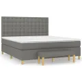 cadre de lit avec matelas Gris foncé 180x200cm Tissu