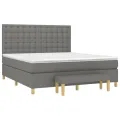 cadre de lit avec matelas Gris foncé 180x200cm Tissu