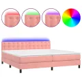 cadre de lit avec matelas et LED Rose 200x200 cm