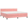 cadre de lit avec matelas et LED Rose 200x200 cm