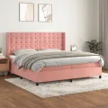 cadre de lit avec matelas Rose 200x200 cm Velours