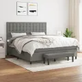 cadre de lit avec matelas Gris foncé 180x200cm Tissu