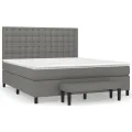 cadre de lit avec matelas Gris foncé 180x200cm Tissu