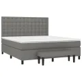 cadre de lit avec matelas Gris foncé 180x200cm Tissu