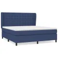 cadre de lit avec matelas Bleu 180x200 cm Tissu