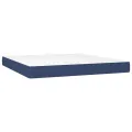cadre de lit avec matelas Bleu 180x200 cm Tissu