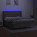 cadre de lit matelas et LED Taupe 180x200 cm Tissu