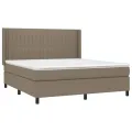cadre de lit matelas et LED Taupe 180x200 cm Tissu