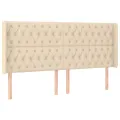 cadre de lit matelas et LED Crème 180x200 cm Tissu
