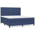 cadre de lit avec matelas Bleu 180x200 cm Tissu