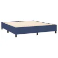 cadre de lit avec matelas Bleu 180x200 cm Tissu