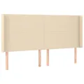 cadre de lit avec matelas Crème 180x200 cm Tissu