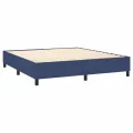 cadre de lit avec matelas Bleu 160x200 cm Tissu