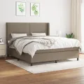 cadre de lit avec matelas Taupe 180x200 cm Tissu