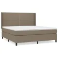 cadre de lit avec matelas Taupe 180x200 cm Tissu