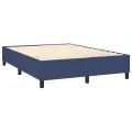 cadre de lit avec matelas Bleu 140x190 cm Tissu