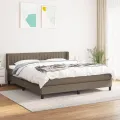 cadre de lit avec matelas Taupe 160x200 cm Tissu