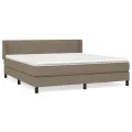 cadre de lit avec matelas Taupe 160x200 cm Tissu