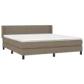 cadre de lit avec matelas Taupe 160x200 cm Tissu
