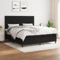 cadre de lit avec matelas Noir 180x200 cm Tissu