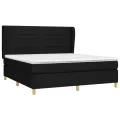cadre de lit avec matelas Noir 180x200 cm Tissu