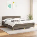 cadre de lit avec matelas Taupe 160x200 cm Tissu