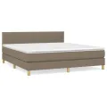 cadre de lit avec matelas Taupe 160x200 cm Tissu