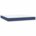 cadre de lit avec matelas LED Bleu 180x200 cm Tissu