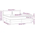 cadre de lit avec matelas LED Bleu 180x200 cm Tissu