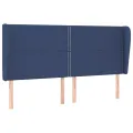 cadre de lit avec matelas Bleu 180x200 cm Tissu