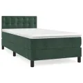 cadre de lit avec matelas Vert foncé 90x190 cm