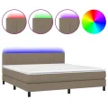 cadre de lit avec matelas LED Taupe 160x200 cm Tissu
