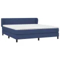 cadre de lit avec matelas Bleu 160x200 cm Tissu