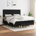 cadre de lit avec matelas Noir 180x200 cm Tissu