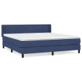 cadre de lit avec matelas Bleu 160x200 cm Tissu