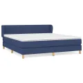 cadre de lit avec matelas Bleu 160x200 cm Tissu