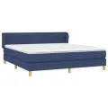 cadre de lit avec matelas Bleu 160x200 cm Tissu