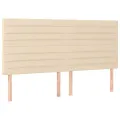 cadre de lit avec matelas Crème 160x200 cm Tissu