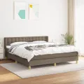 cadre de lit avec matelas Taupe 160x200 cm Tissu