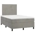 cadre de lit et matelas gris clair 120x190cm velours
