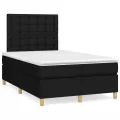 cadre de lit avec matelas noir 120x190 cm tissu
