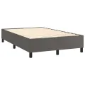 cadre de lit avec matelas gris 120x190 cm similicuir